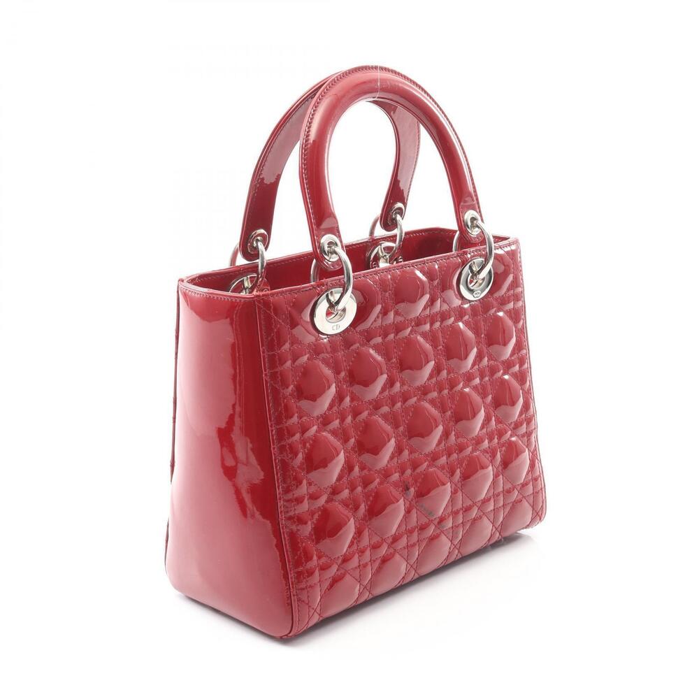 Dior Patent handbag red leather Lady Vernis